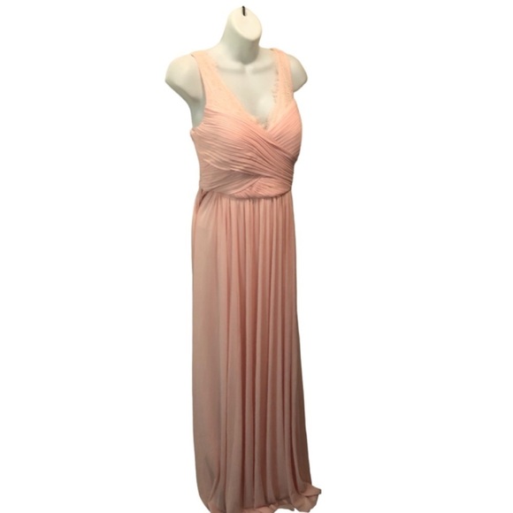 BHLDN By Anthropologie Nouvelle Fleur Bridesmaid Maxi Dress 10 Gown Light Pink - Picture 1 of 11